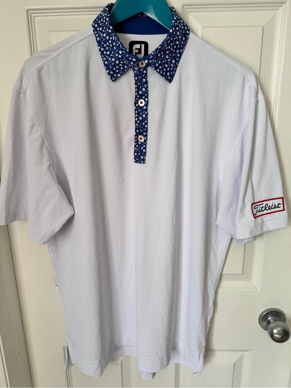 Mens Footjoy x Titleist Pro Short Sleeve Golf Polo Shirt Size Medium Like New